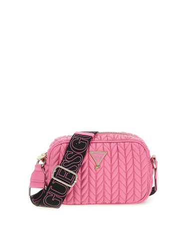 Детска чанта в розов цвят с контрастна дълга дръжка Guess