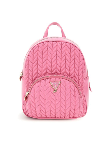 Детска кожена раница в розов цвят с лого Guess