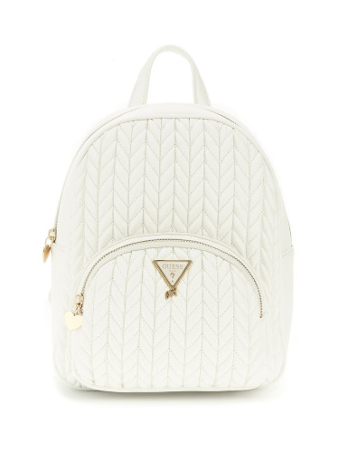 Детска кожена раница в бял цвят с лого Guess