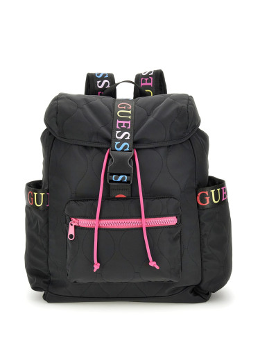 Детска раница в черен цвят с цветни надписи Guess
