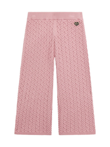 Бебешки плетен широк панталон в розов цвят Guess