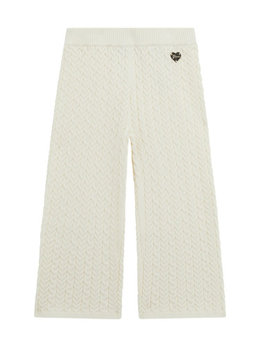 Бебешки плетен широк панталон в бял цвят Guess