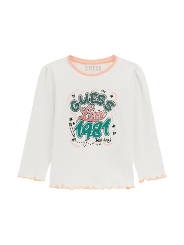 Детска блуза в бял цвят с щампа Guess