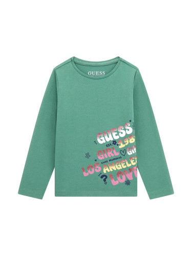 Детска блуза в зелен цвят с дълъг ръкав Guess