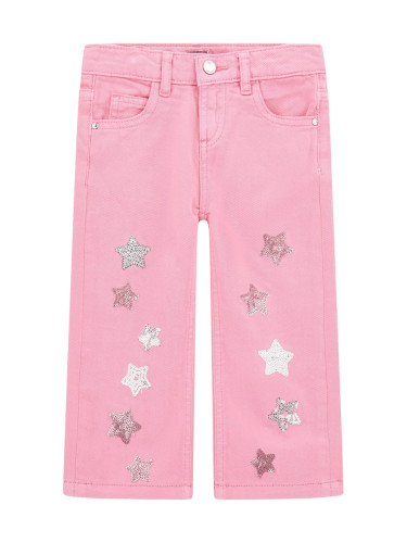 Детски дънков панталон в розов цвят със звезди Guess