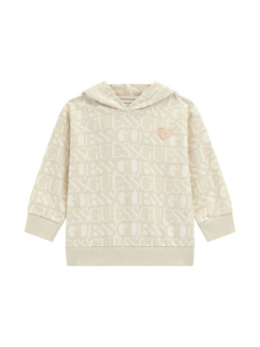 Детски суишърт в бежов цвят с лого и надписи Guess