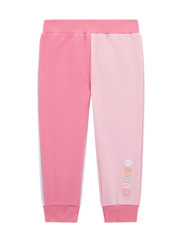 Детско спортно цветно долнище с бродиран надпис Guess