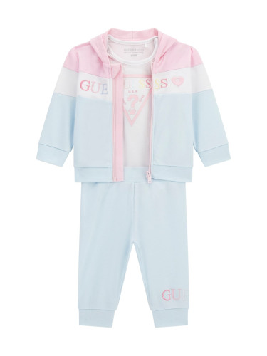 Бебешки спортен комплект от три части в светлосин цвят Guess