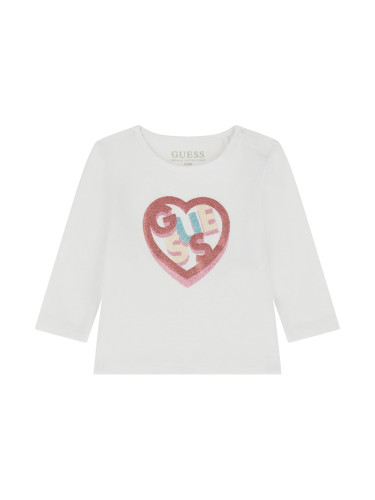 Бебешка блуза за момиче в бял цвят Guess