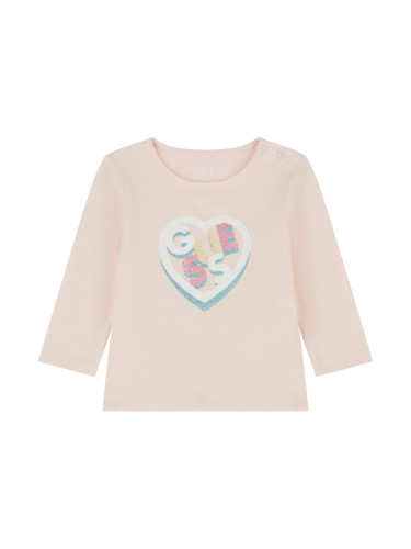 Бебешка блуза за момиче в розов цвят Guess