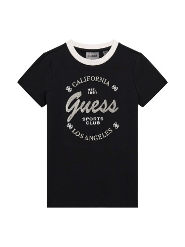 Детска блуза за момиче в черен цвят с лого Guess