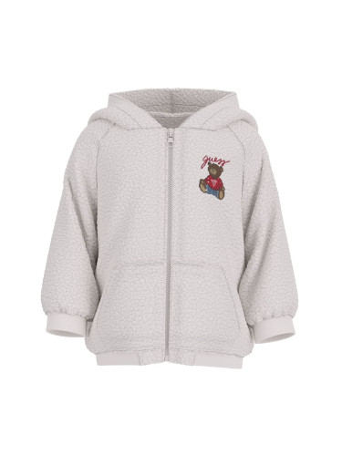 Детски плюшен суитшърт в цвят екрю Guess