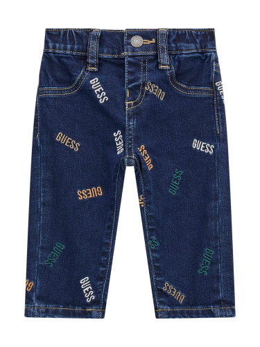Бебешки дънки в тъмен деним с надписи Guess