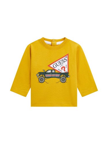 Бебешка блуза с дълъг ръкав с щампа на камион Guess