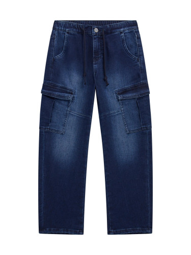 Детски дънки в тъмносин цвят с обемни джобове Guess