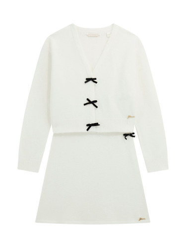 Детски комплет от две части от фино плетиво в бял цвят Guess