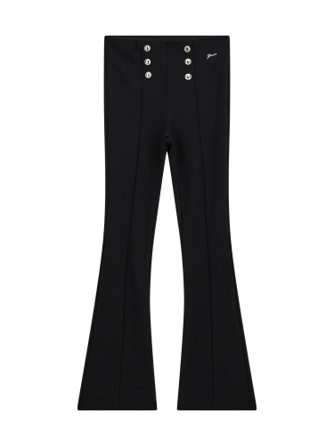 Детски черен панталон с широк крачол и копчета Guess