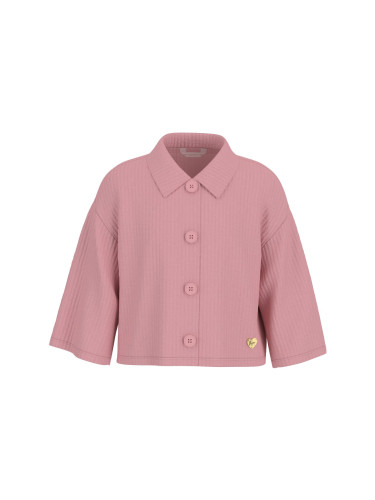 Детска рипсена риза с копчета в розов цвят Guess