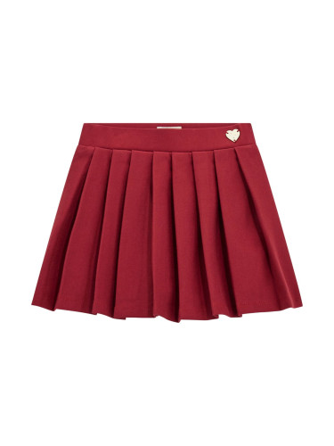 Детска пола плисе в червен цвят с лого Guess