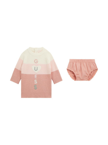 Бебешка плетена рокля  с бродирано лого Guess
