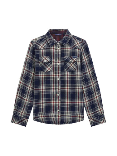 Детска риза в тъмносин цвят на каре Guess
