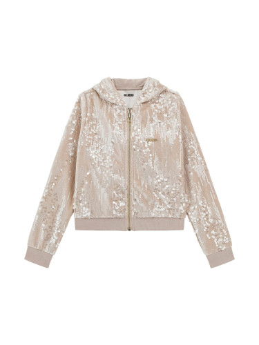 Детски бежов пайетен суитшърт Guess
