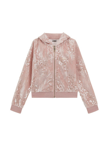 Детски розов пайетен суитшърт Guess
