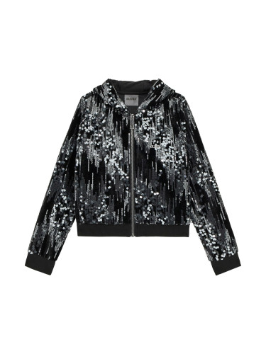 Детски черен пайетен суитшърт Guess