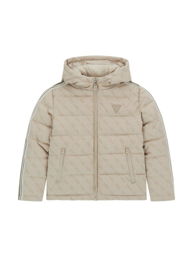 Детско зимно яке в бежов цвят с щампи Guess