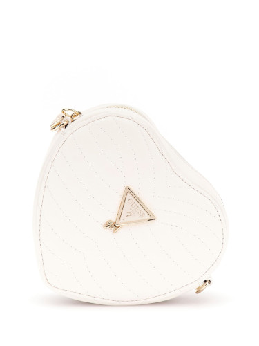 Детска чанта във формата на сърце в цвят ванилия Guess