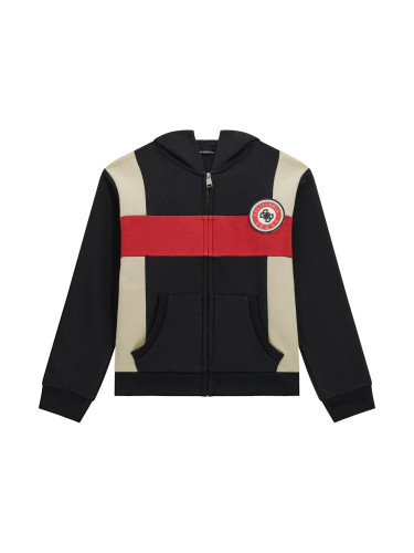 Детски суитшърт в черен цвят с качулка Guess