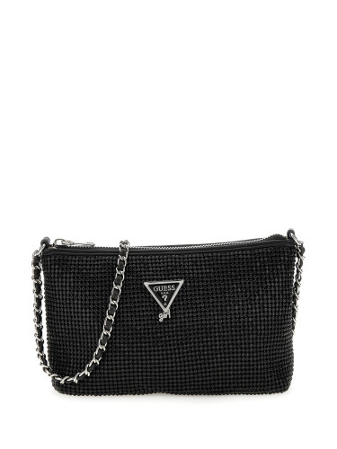Елегантна детска чанта в черен цвят с камъни Guess