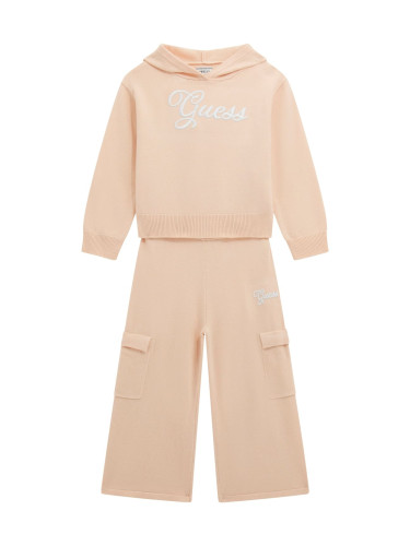 Детски плетен комплект светлорозов цвят Guess