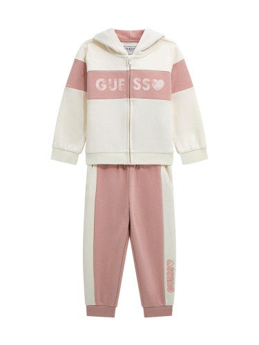 Детски спортен комплект в розов и бял цвят Guess