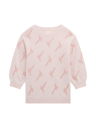 Детска плетена рокля с надписи Guess