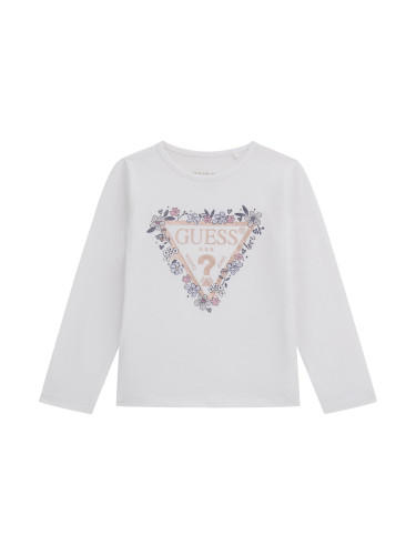 Детска блуза в бял цвят с лого Guess