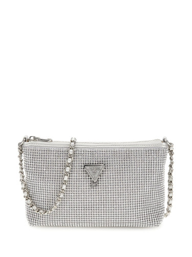 Детска кожена чанта с камъни в сребърен цвят Guess