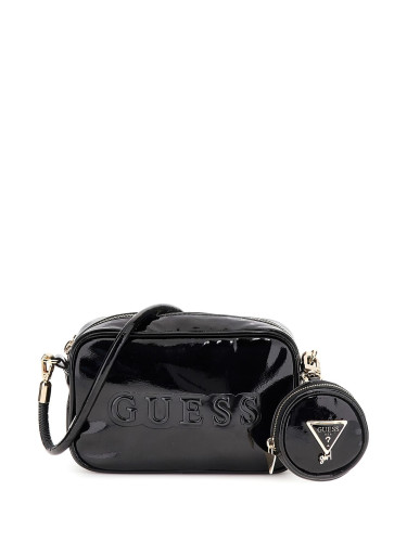 Черна малка чанта с дълга дръжка и портмоне Guess