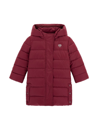 Детско дълго зимно яке в цвят бордо Guess