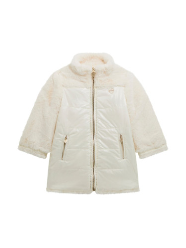 Бебешко двулицево яке с пух в екрю Guess