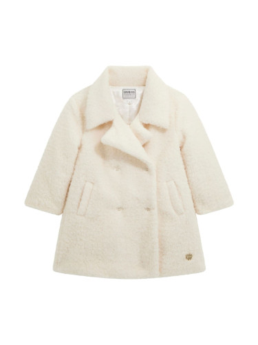 Детско елегантно палто в цвят ванилия с копчета Guess
