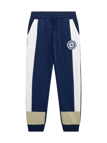 Детско спортно долнище в тъмносин цвят с бял кант Guess