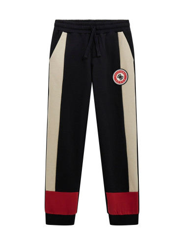 Детско спортно долнище в черен цвят с бежов кант Guess