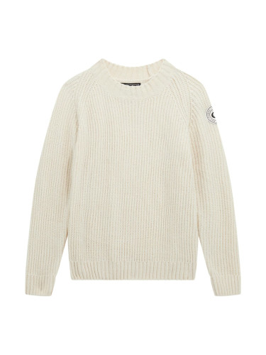 Детски пуловер от плетиво в цвят екрю Guess