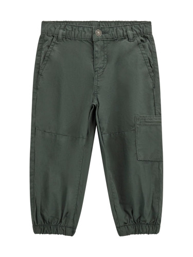 Бебешки панталон с ластик в тъмнозелен цвят Guess