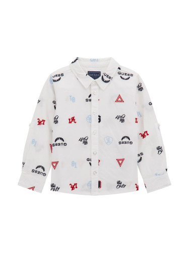Бебешка риза с бродирани елементи в бял цвят Guess
