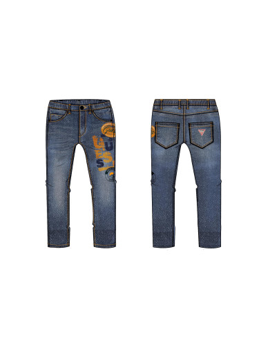 Бебешки дънки тъмен деним с лого Guess