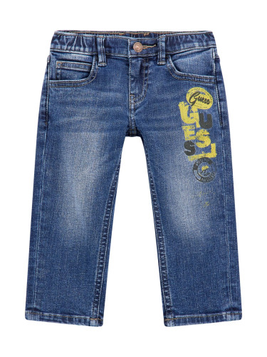Детски дънки тъмен деним с лого Guess