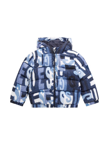 Детско зимно яке в син цвят с букви Guess