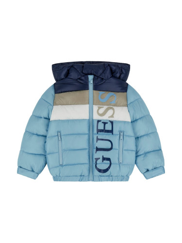 Детско зимно яке в тъмносин цвят и лого Guess